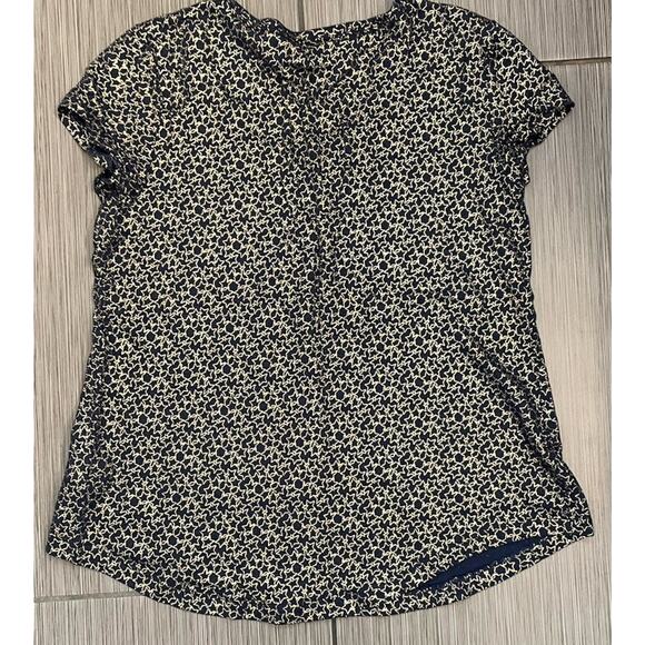 Cynthia Rowley Womens Short Sleeve Linen Shirt Blue With Gold Stars Size Small - Picture 4 of 5